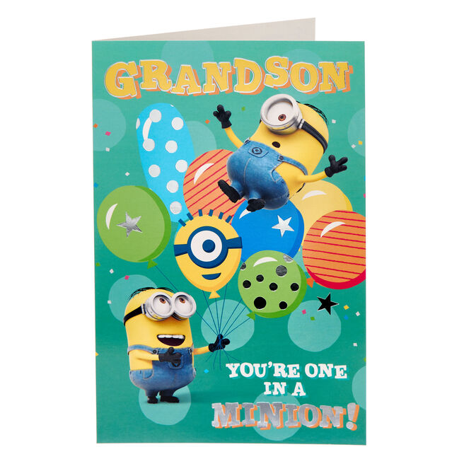 Grandson Minions Birthday Card