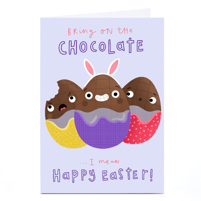 Personalised Jess Moorhouse Easter Card - Chocolate Eggs