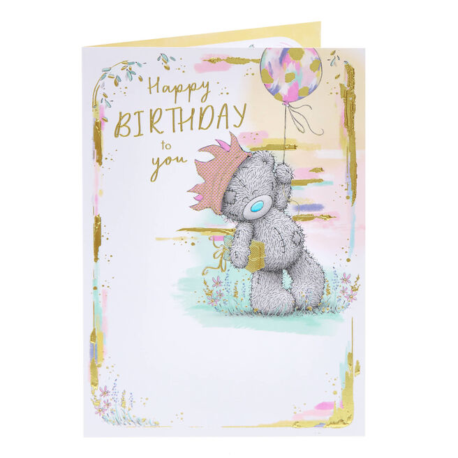 Me To You Tatty Teddy With Balloon Birthday Card