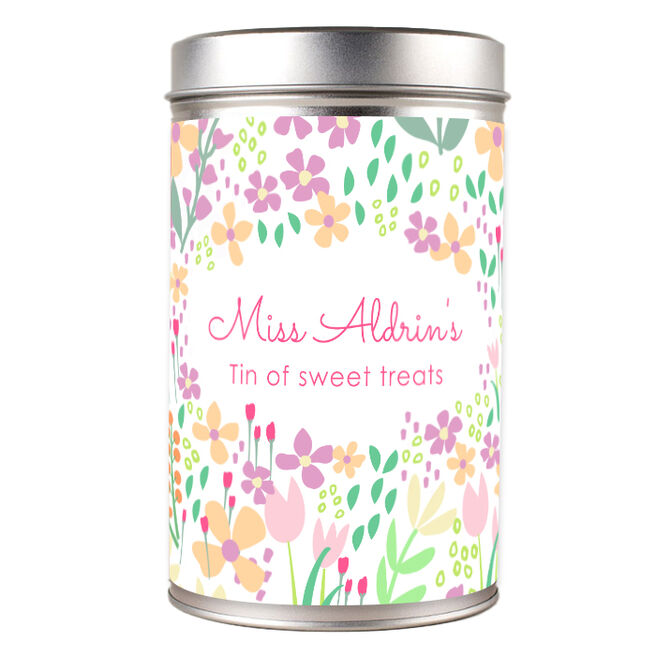 Personalised Tin with Biscuits - Floral Sweet Treats