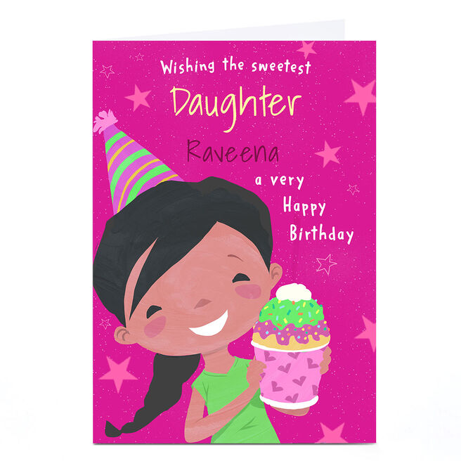 Personalised Birthday Card - Sweetest Daughter