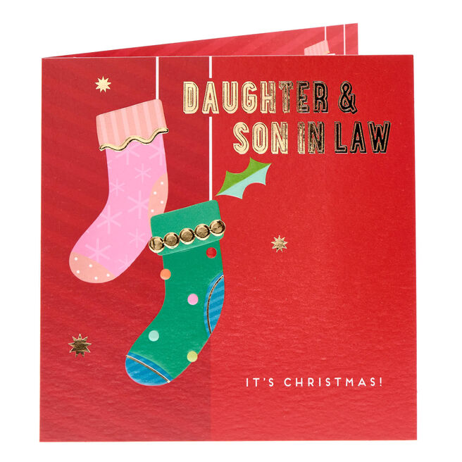 Daughter & Son In Law Stockings Christmas Card