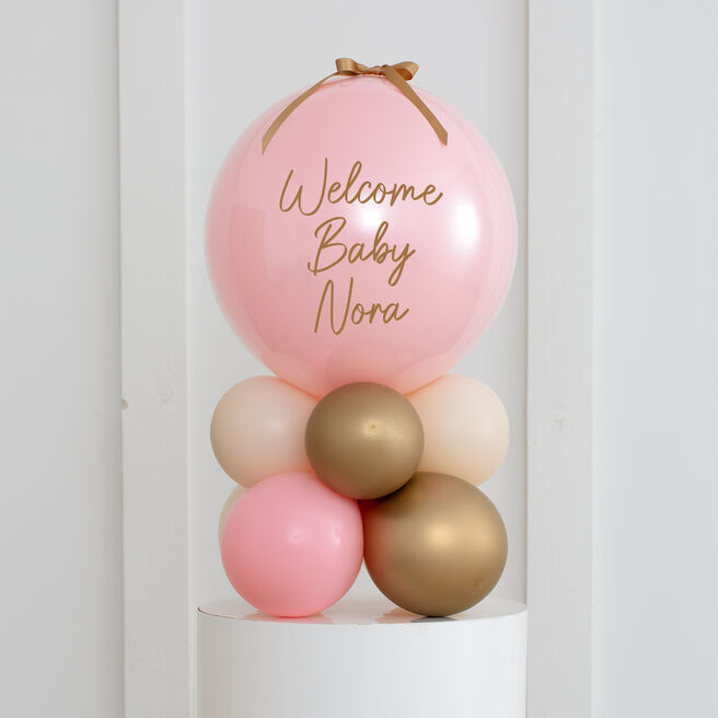 Personalised Pink Air-Filled Bubble Stack - DELIVERED INFLATED!