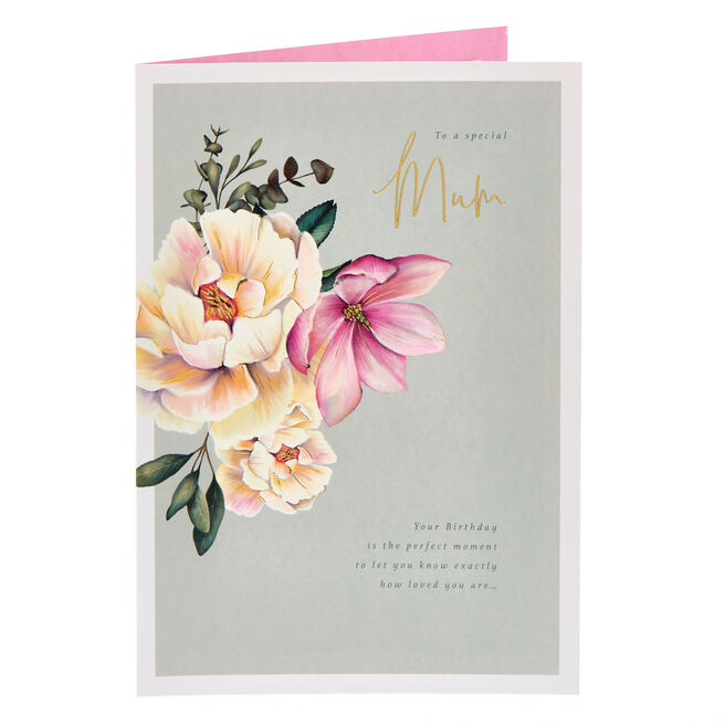 Mum Pastel Flowers Birthday Card