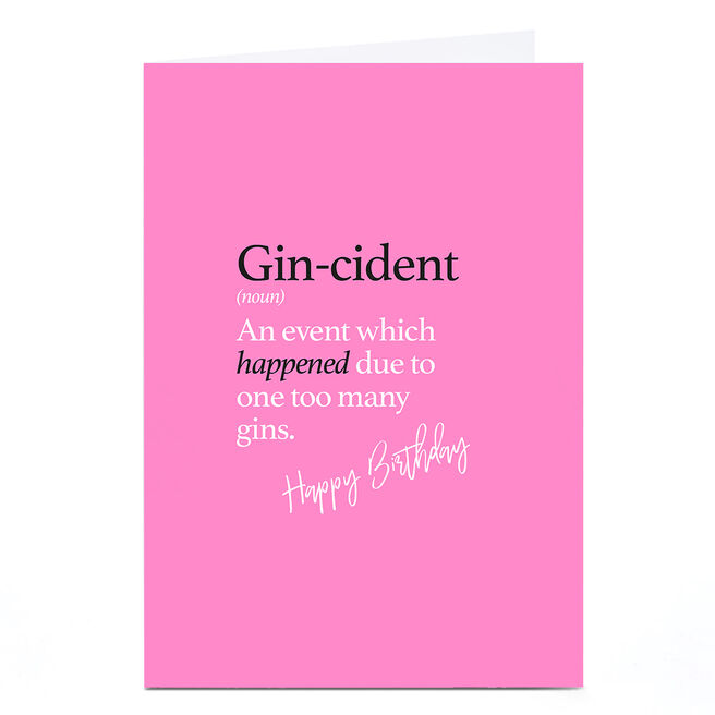 Personalised Punk Birthday Card - Gin-Cident