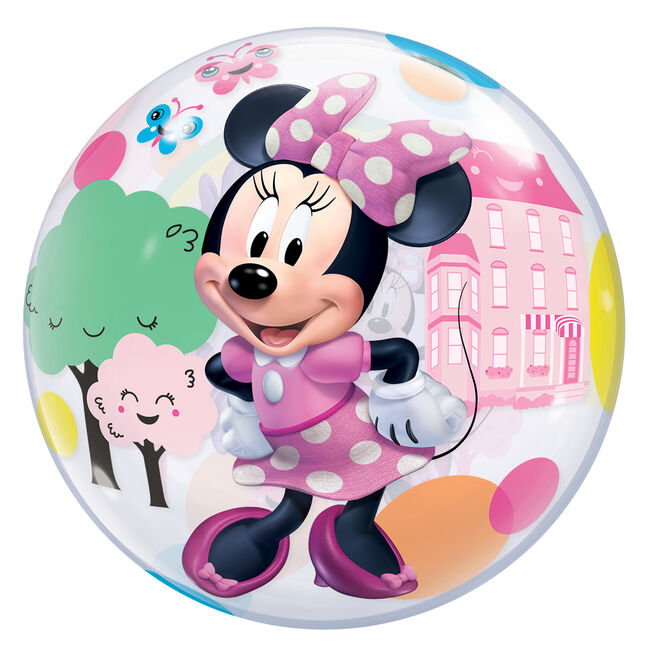 22-Inch Disney Minnie Mouse Bubble Balloon - DELIVERED INFLATED!