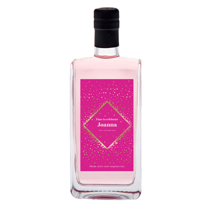 Personalised Raspberry Pinkster Gin - Pink Sparkles, Any Name