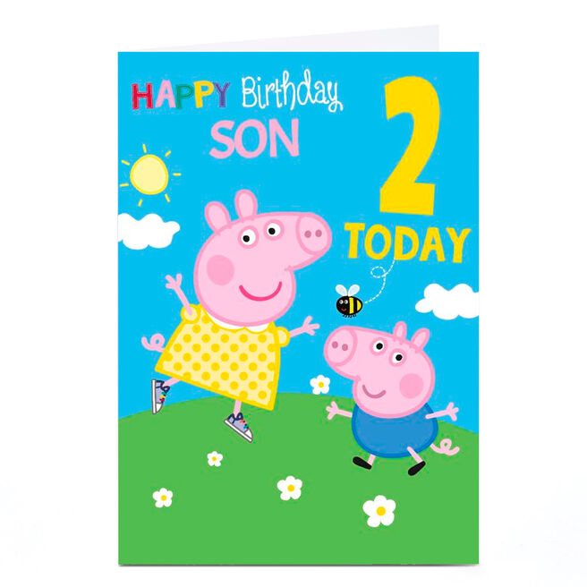 Personalised Birthday Card - Peppa Pig Son, Age 2