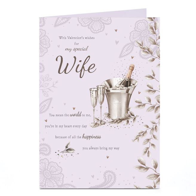 Personalised Valentine's Day Card - Bubbly Champagne