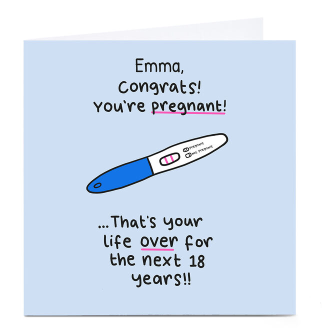 Personalised Blue Kiwi New Baby Card - The Next 18 Years