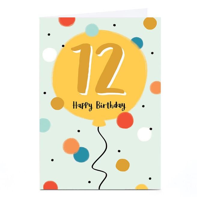 Personalised 12th Birthday Card - Bright Birthday Dots