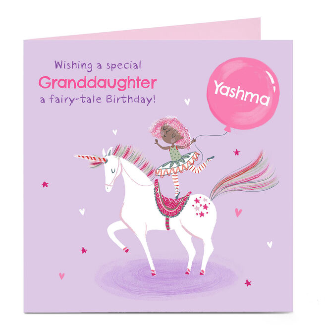 Personalised Birthday Card - Granddaughter Fairy-Tale Birthday
