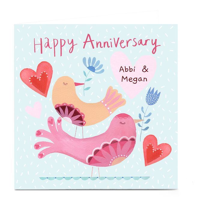 Personalised Lindsay Loves To Draw Anniversary Card - Two Birds