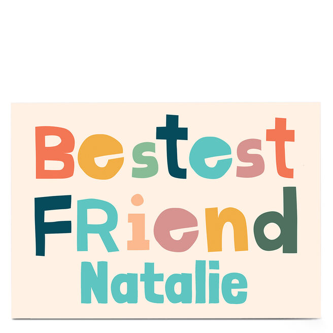 Personalised Hello Munki Card - Bestest Friend