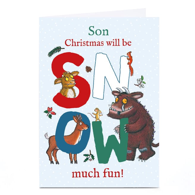 Personalised Gruffalo Christmas Card - Snow Much Fun, Son