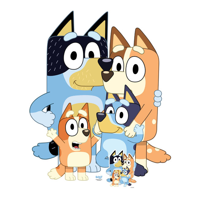 Medium Bluey Heeler Family Cardboard Cutout