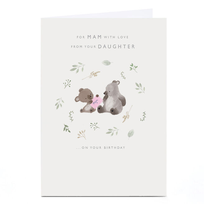 Personalised Birthday Card - For Mam With Love From Your Daughter Koalas