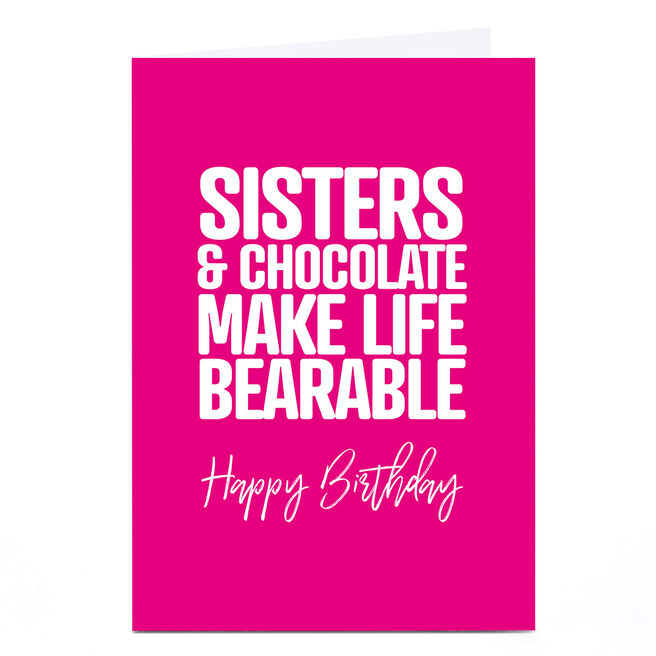 Personalised Punk Birthday Card - Sisters & Chocolate