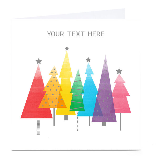 Personalised Christmas Card - Rainbow Trees