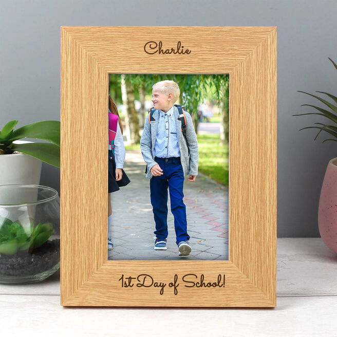 Personalised First Day of School Wooden Photo Frame