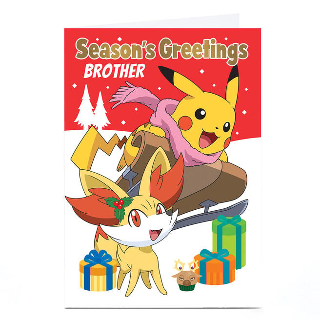 Personalised Pokemon Christmas Card - Sleigh Ride