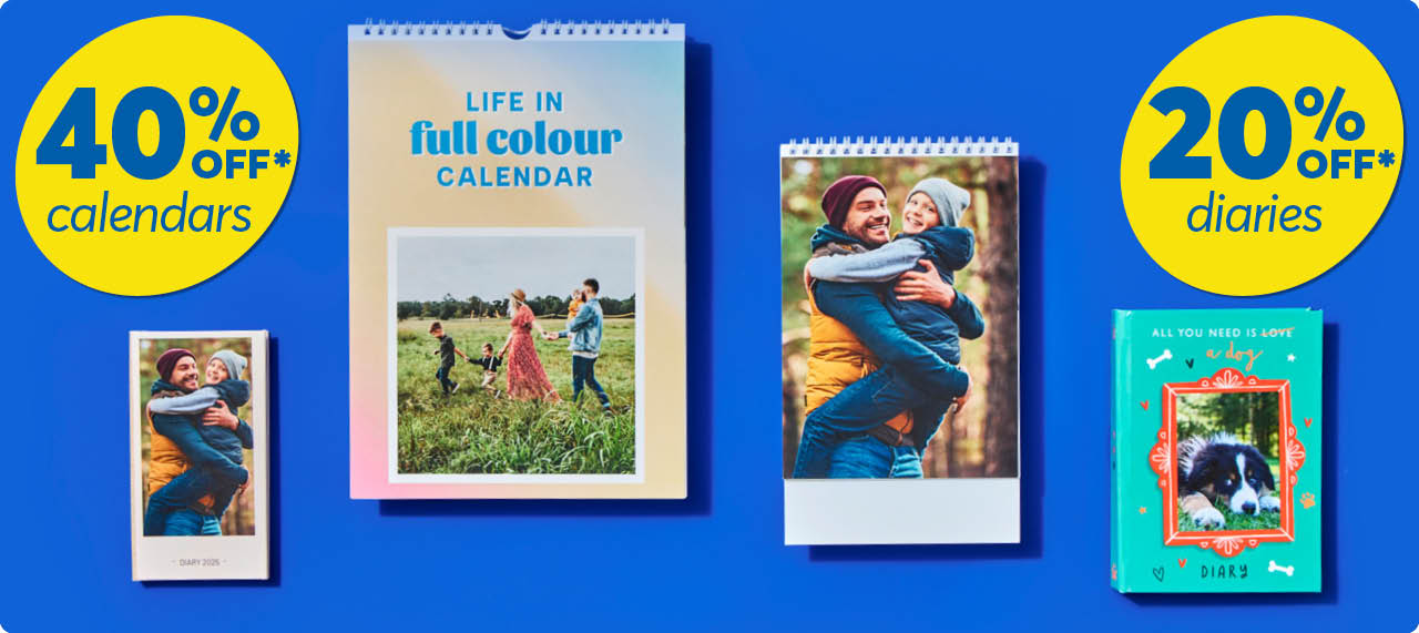 40% off Personalised Calendars & 20% off Personalised Diaries