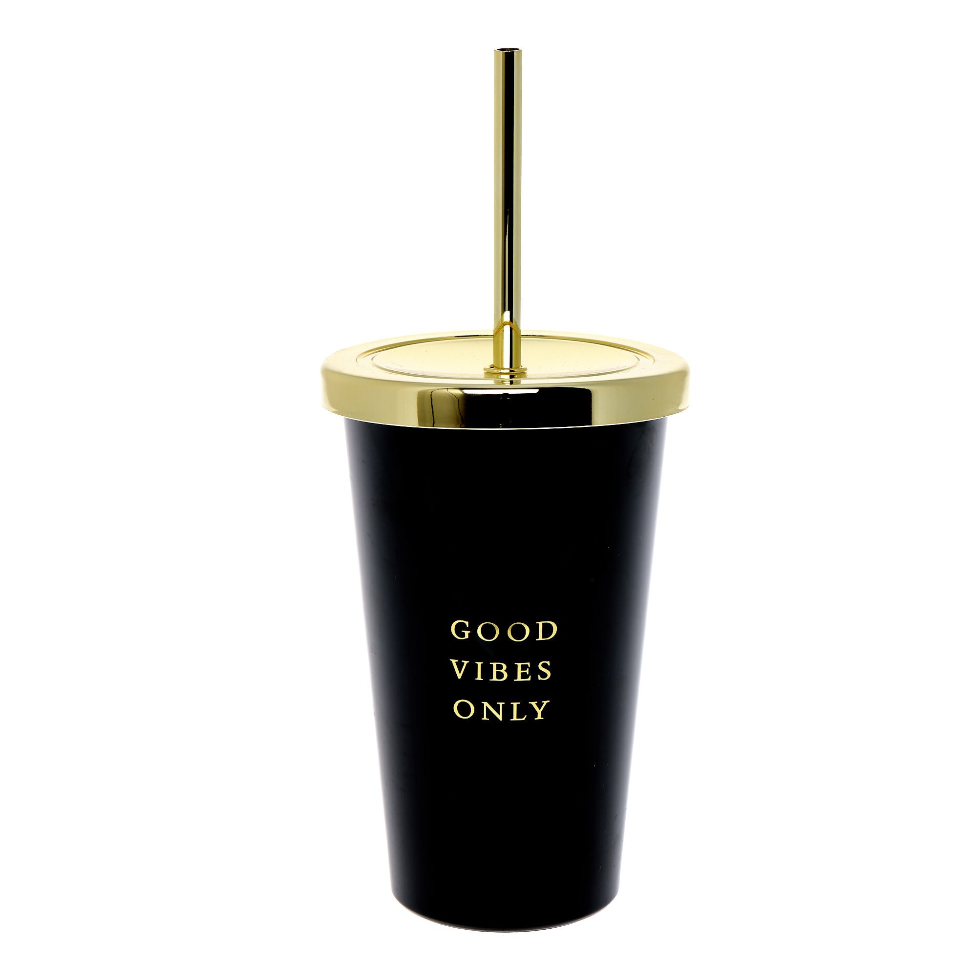 Good Vibes Only Reusable Cup & Straw