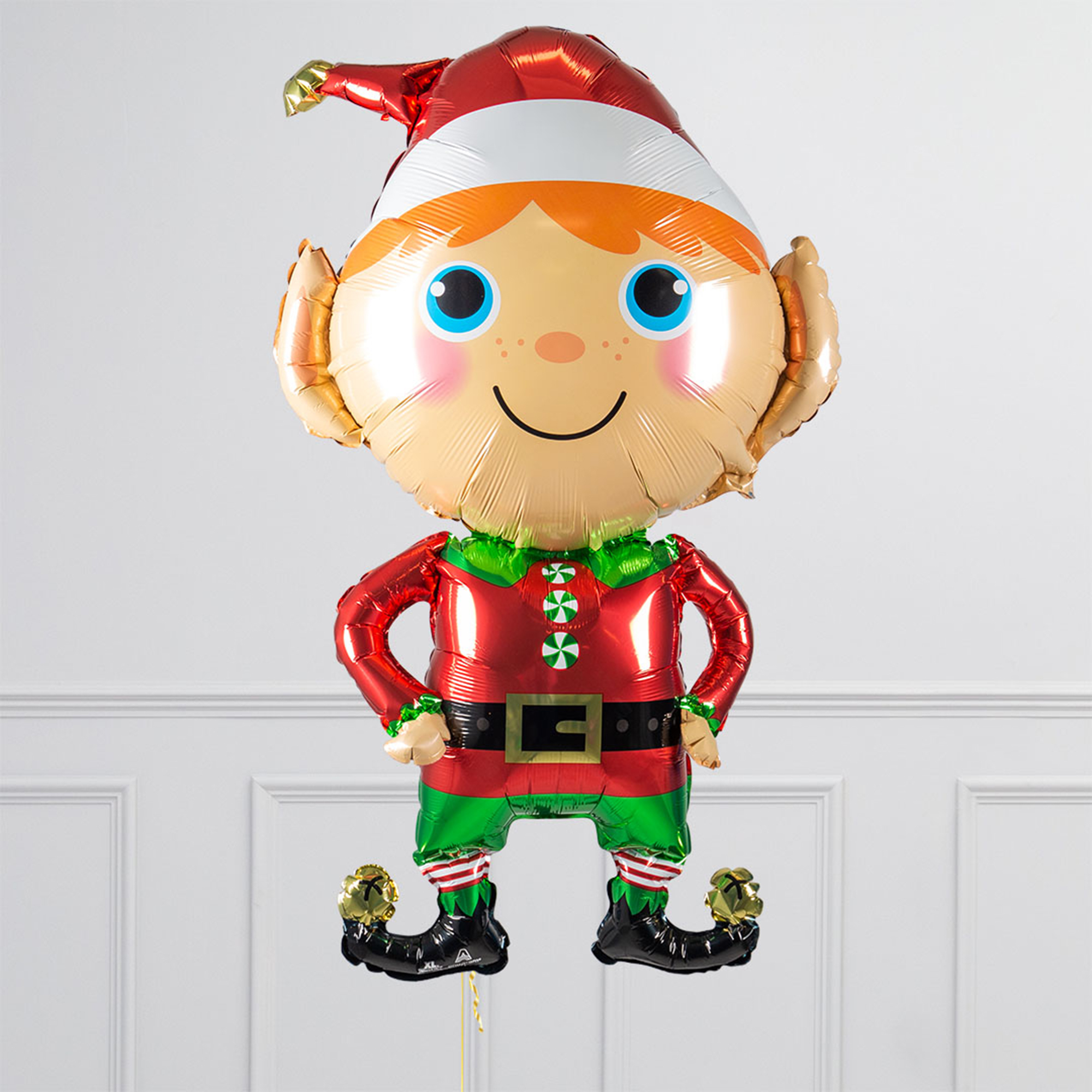 Elf Inflated Christmas Balloon Supershape & Foils Bundle - DELIVERED INFLATED!