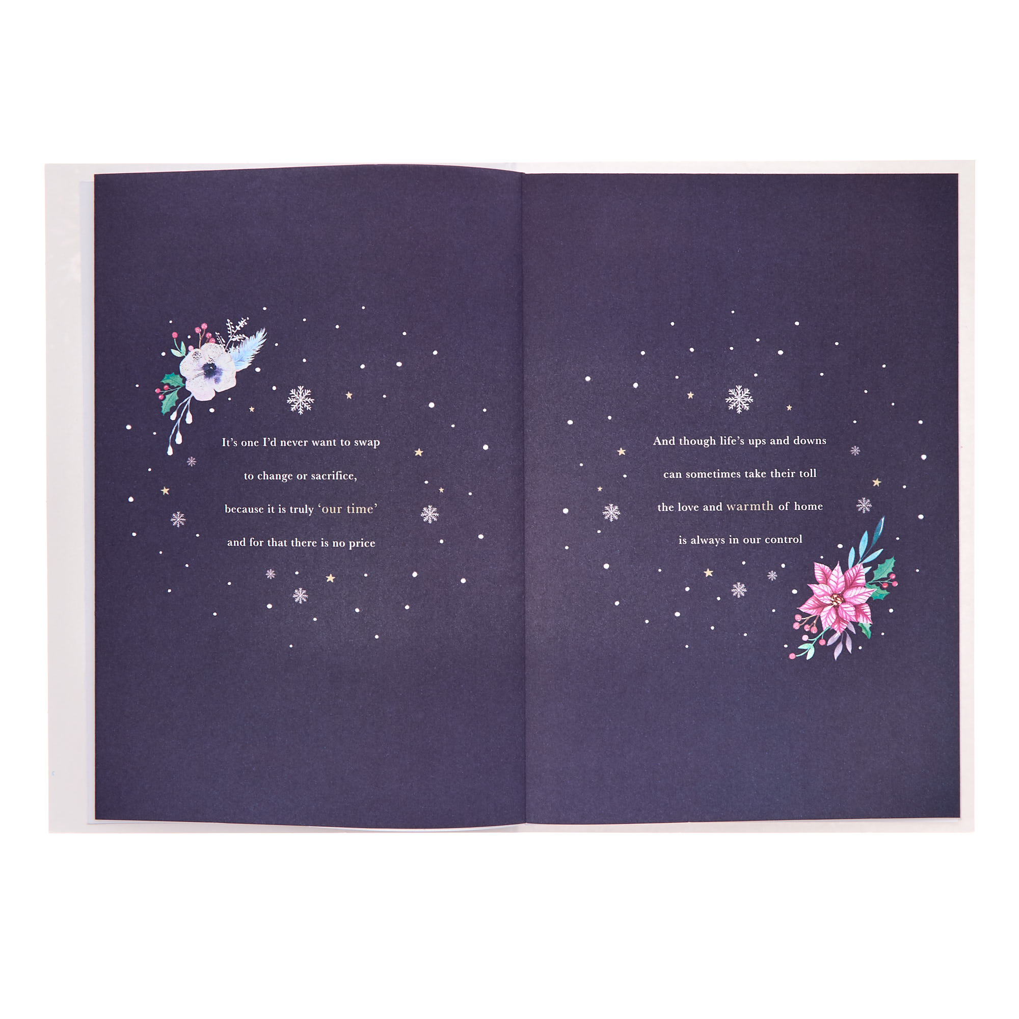 Partner Purple Flowers Words To Cherish Christmas Card