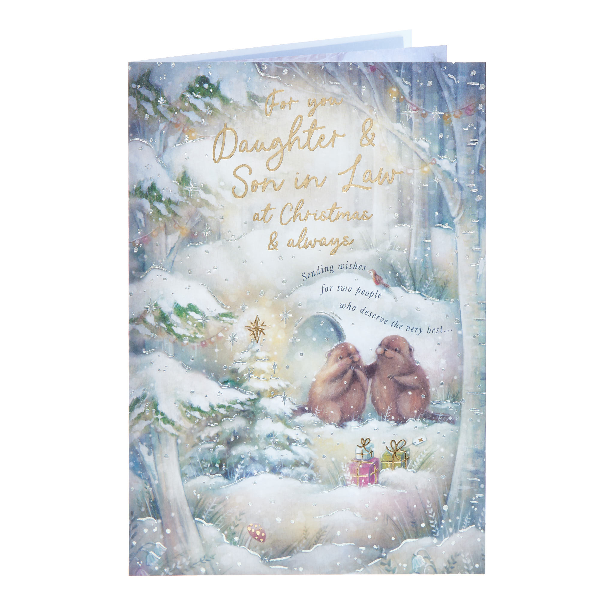 Daughter & Son In Law Woodland Christmas Card