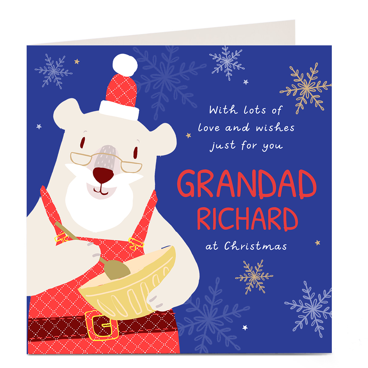 Personalised Christmas Card - Love & Wishes Polar Bear