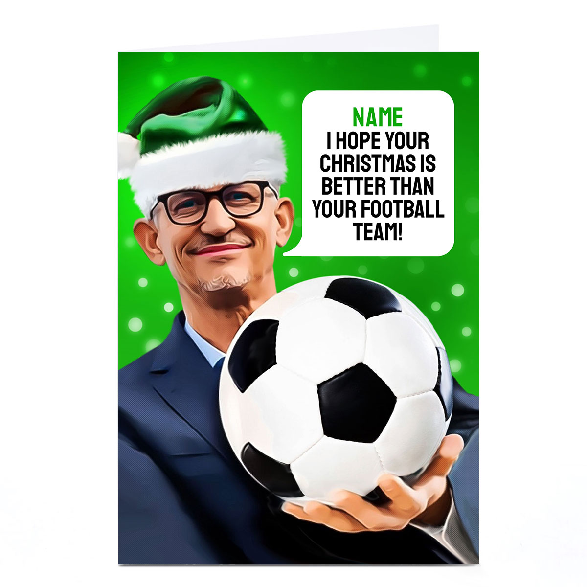 Personalised Bits N Bobs Christmas Card - Better Than You Football Team