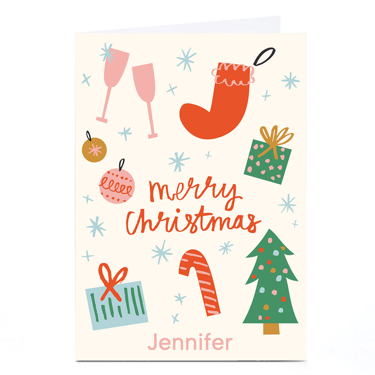 Personalised Ashley Le Quere Christmas Card - Merry Christmas Icons