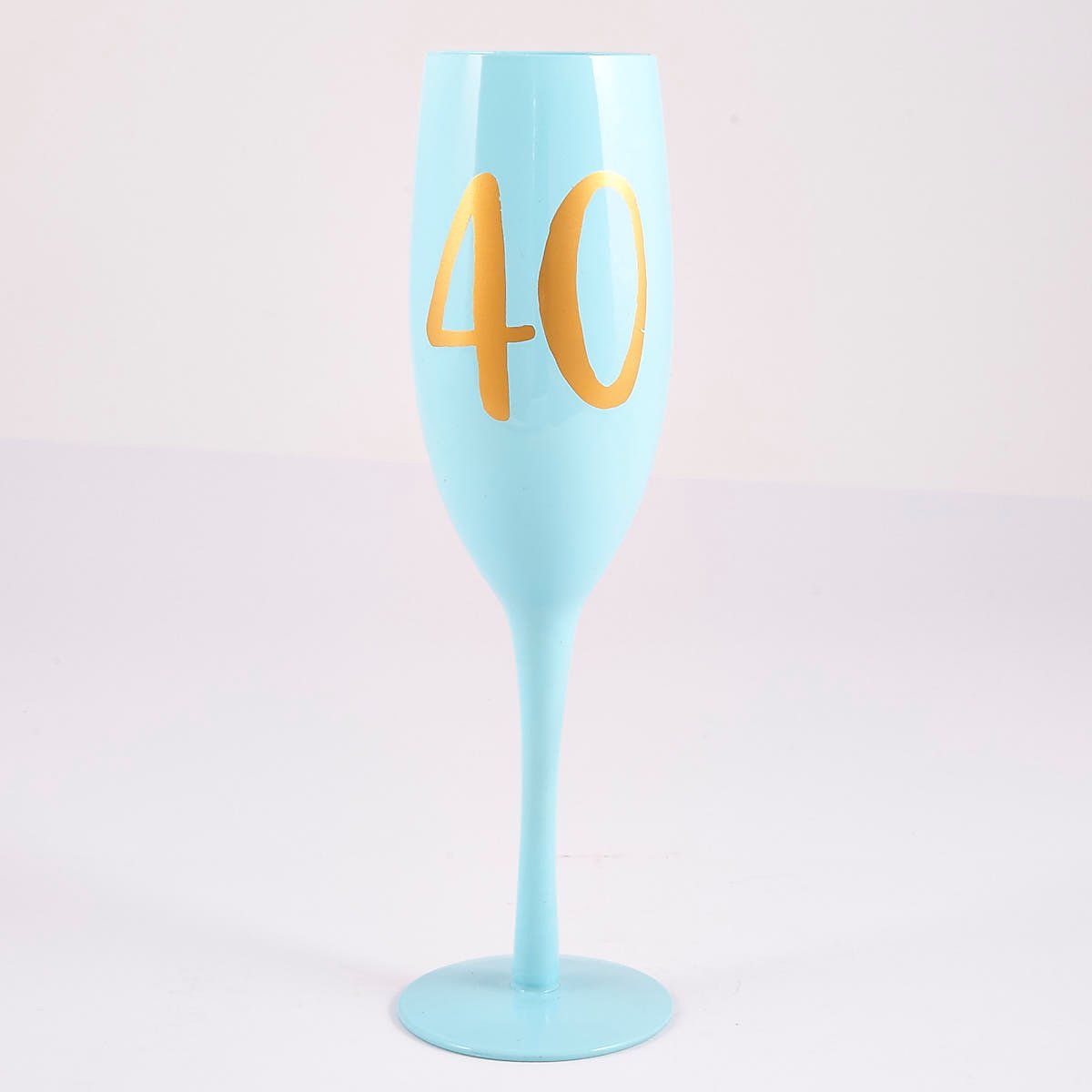 40th Birthday Large Blue Champagne Flute