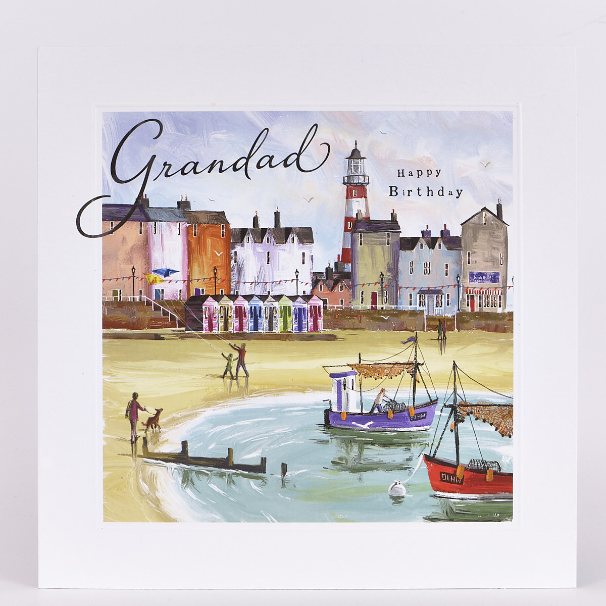 Platinum Collection Birthday Card - Grandad Seaside Town