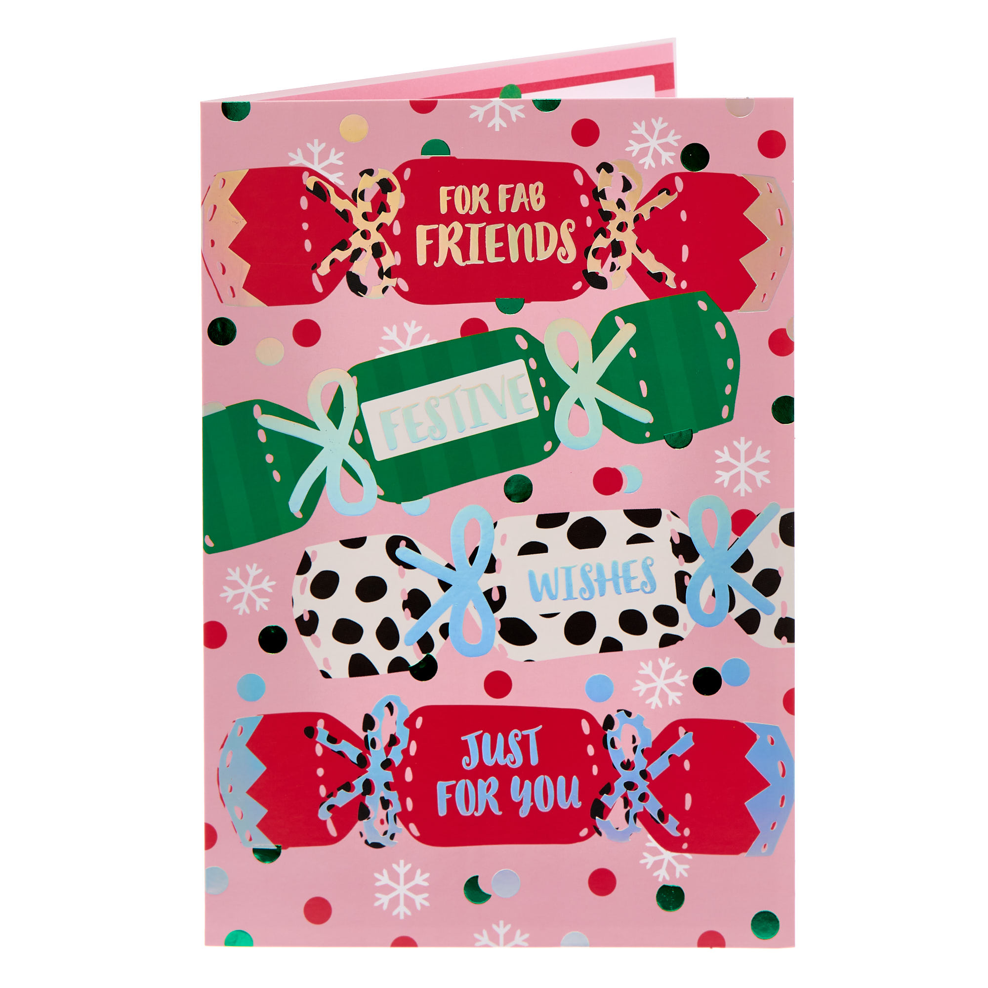 Fab Friends Crackers Christmas Card