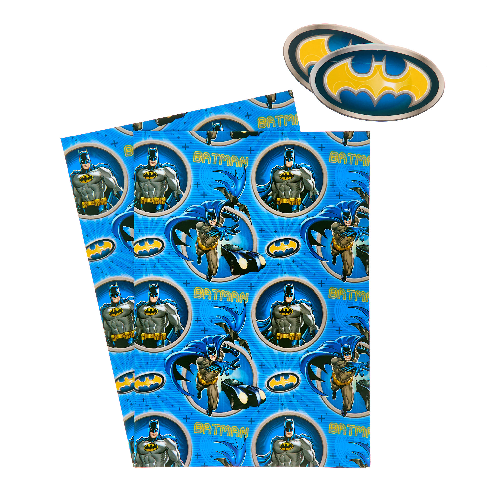 Batman Wrapping Paper - 2 Sheets & 2 Tags