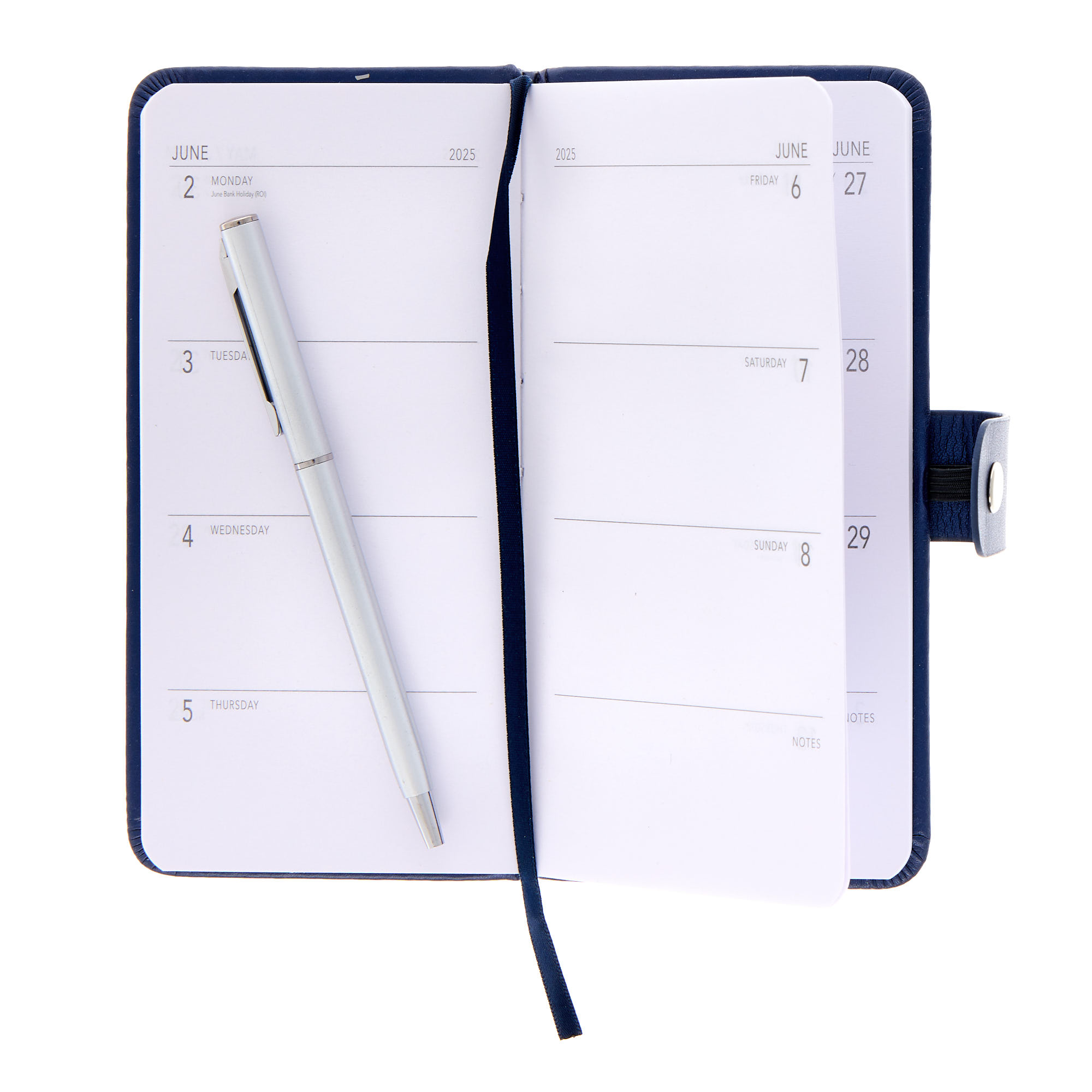 Navy Blue Slim 2025 Diary with Pen