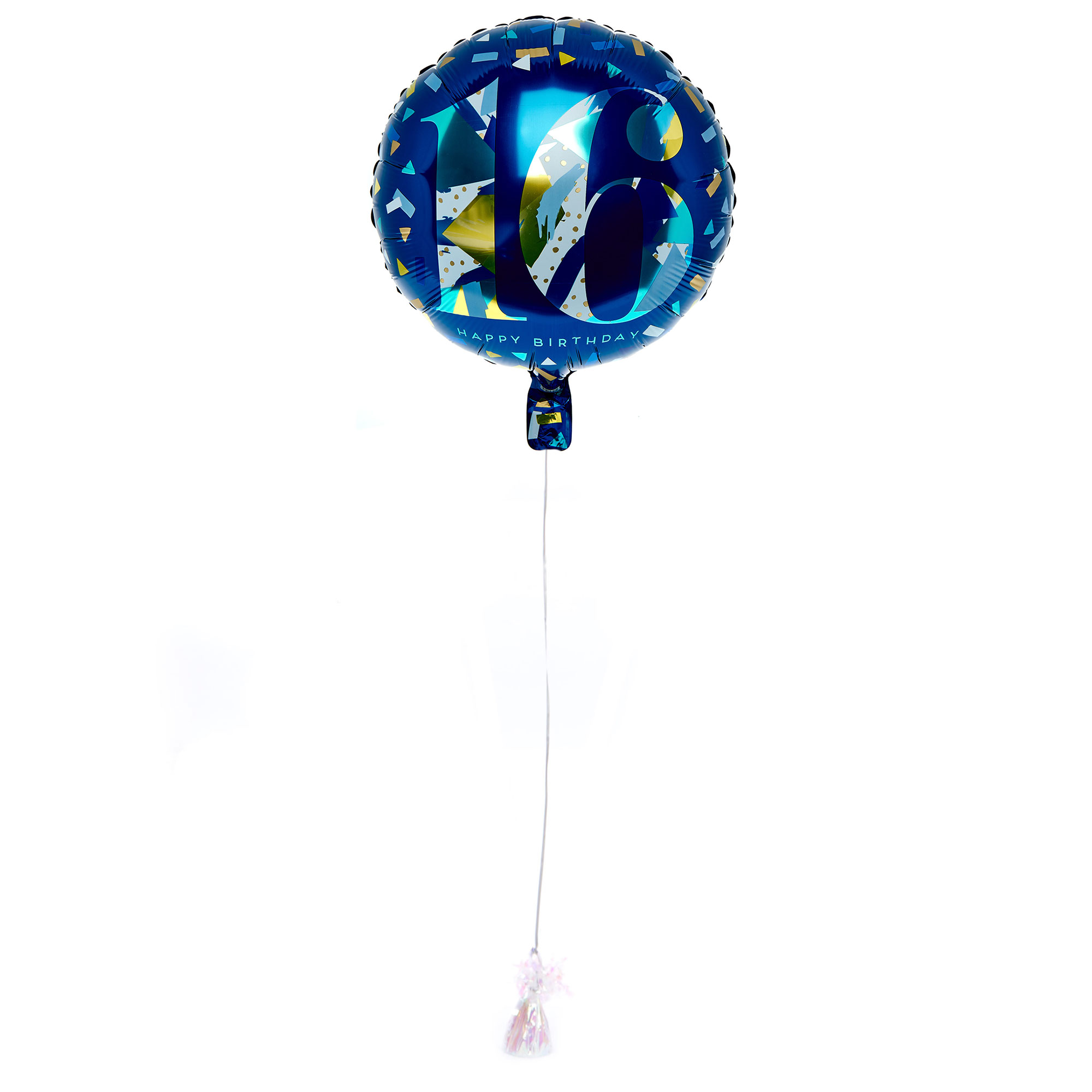 Blue & Gold 16th Birthday Balloon & Lindt Chocolate Box - FREE GIFT CARD!