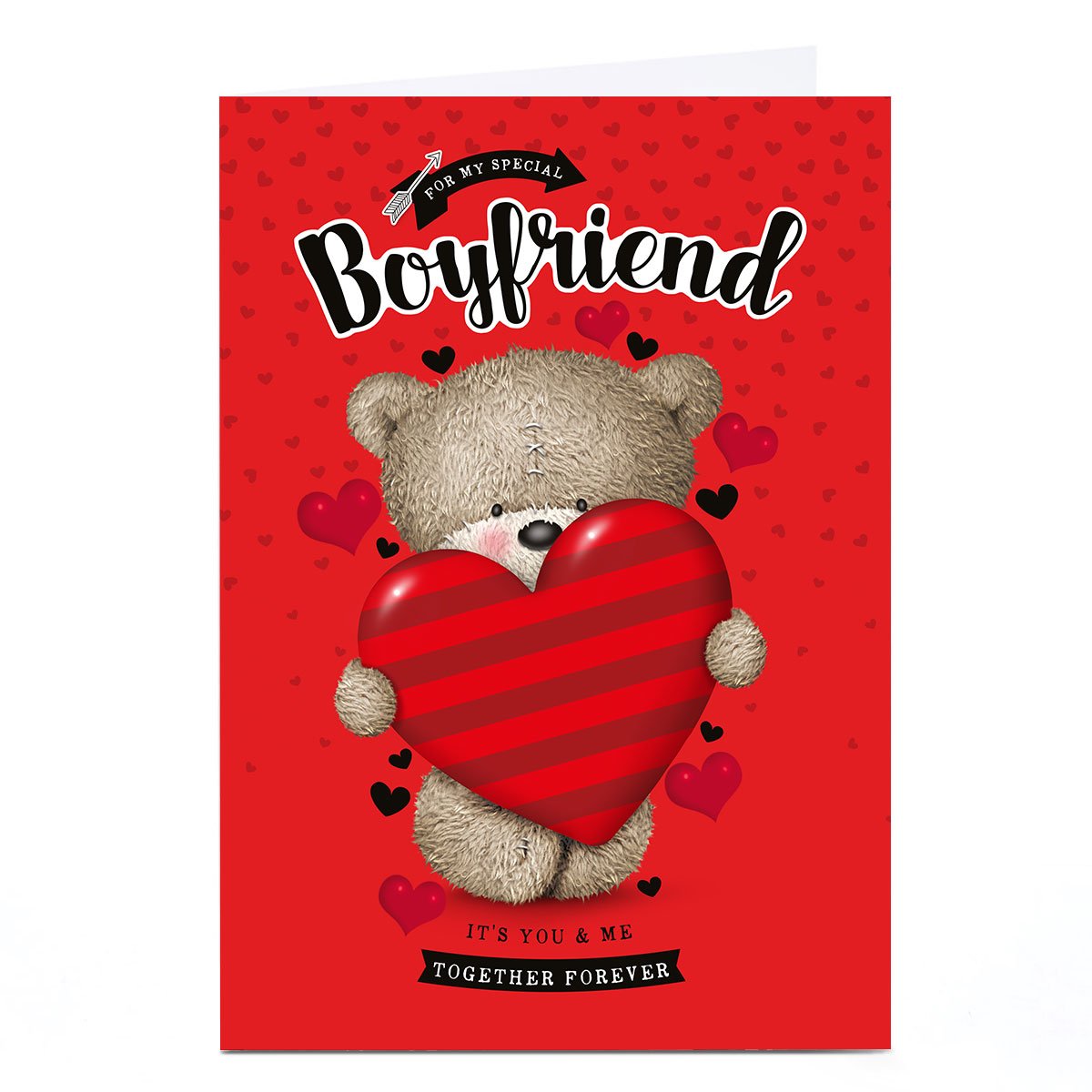 Personalised Hugs Valentine's Day Card - It's You and Me, Special Boyfriend