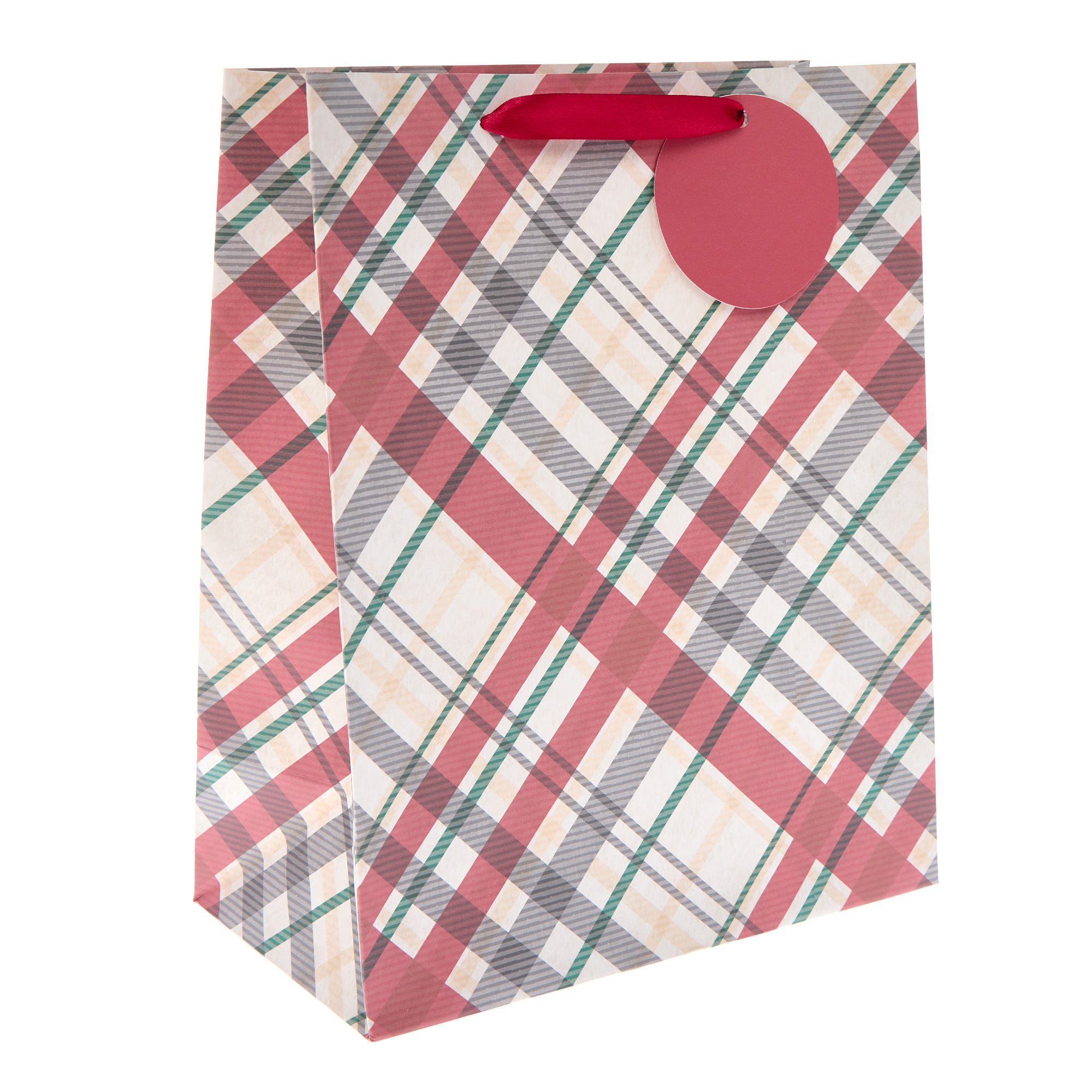 Tartan Large Portrait Christmas Gift Bag