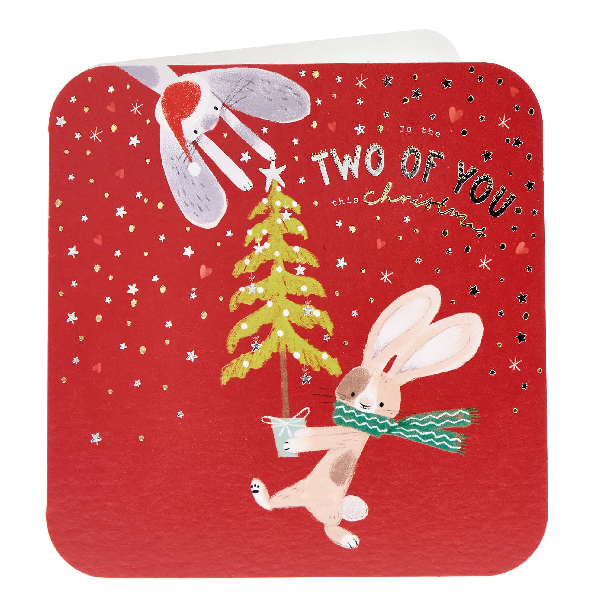 Two Of You Bunnies & Tree Christmas Card