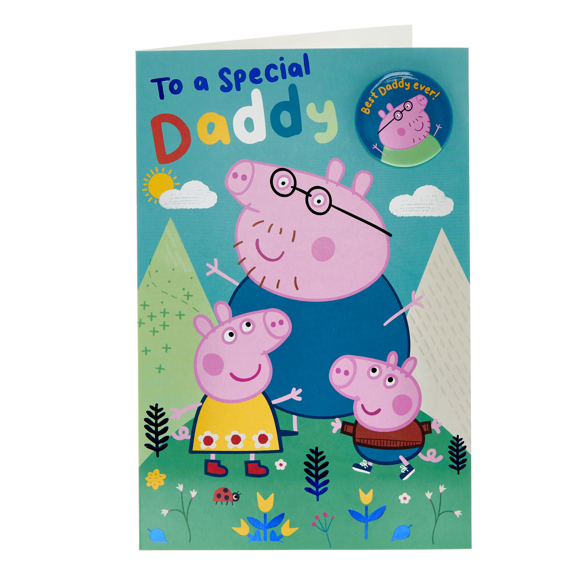 Daddy Peppa Pig Father's Day Card With Badge