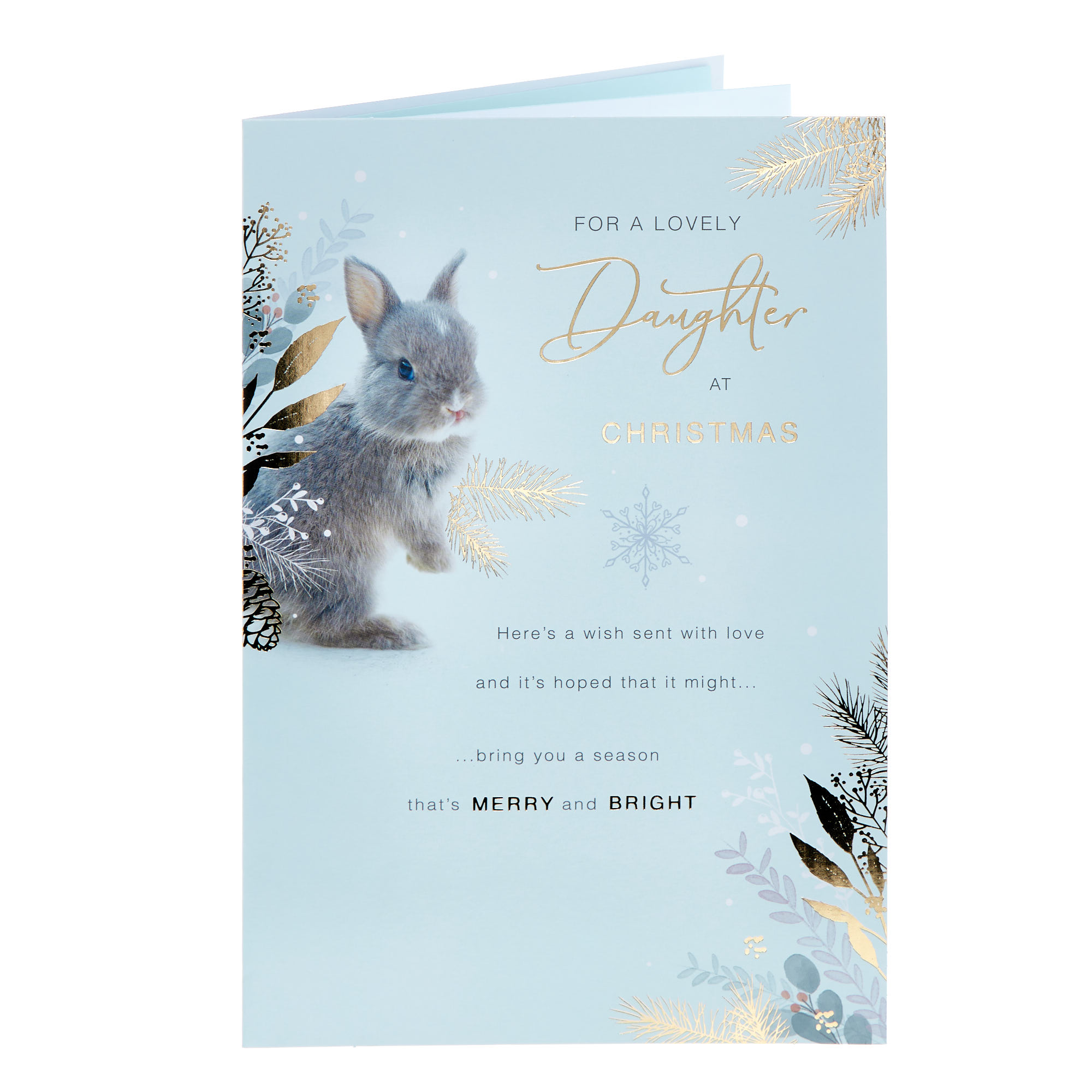 Lovely Daughter Bunny Verse Christmas Card