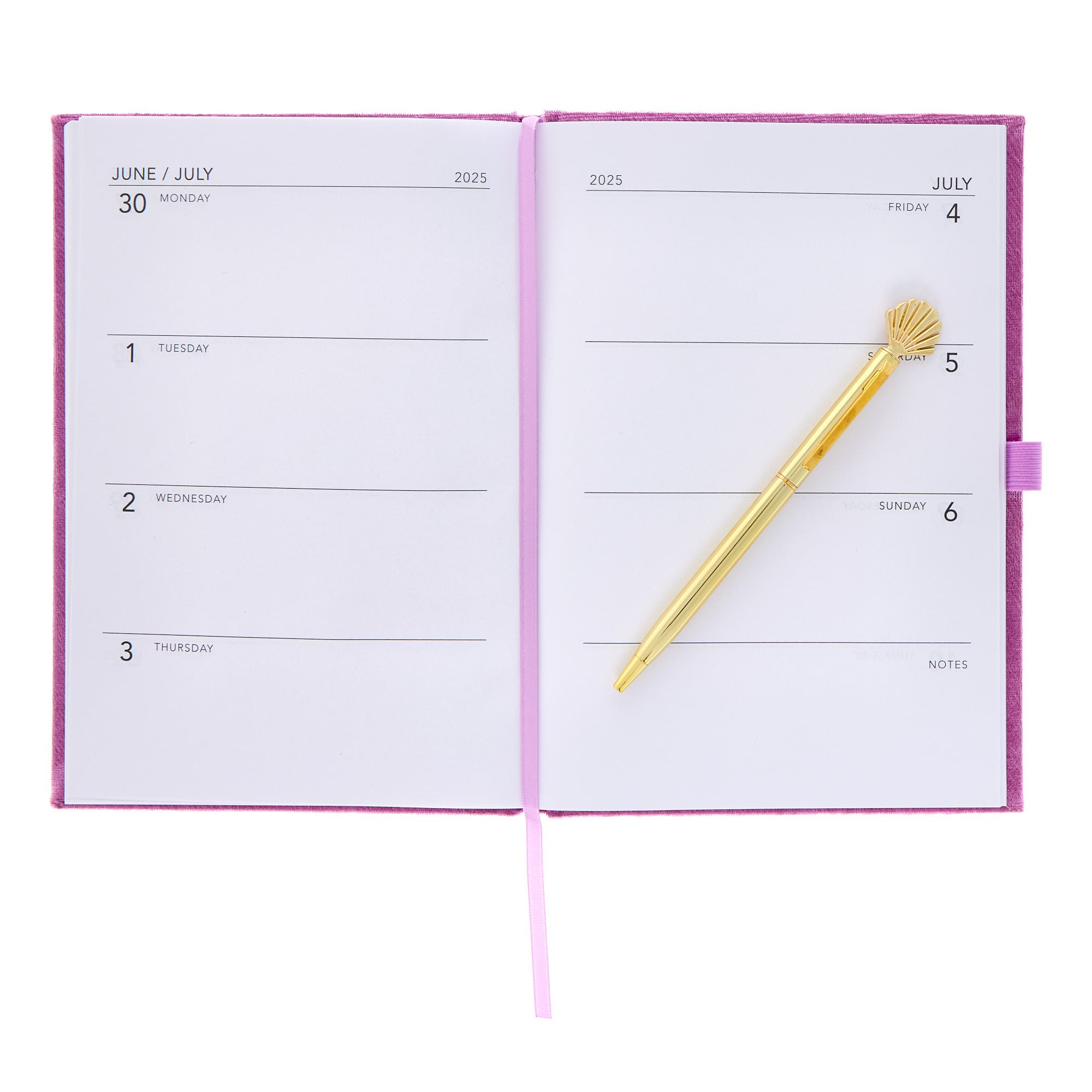 Lilac Velvet A5 2025 Diary & Pen