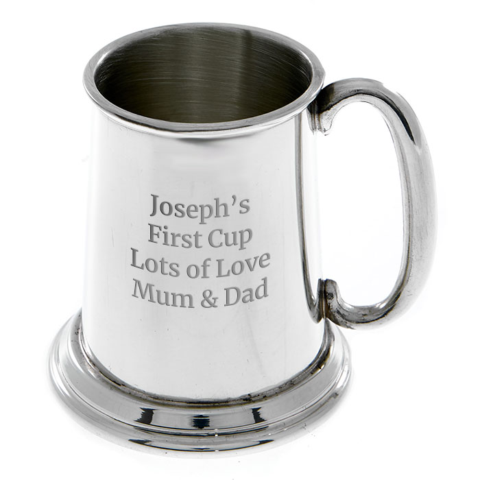 Engraved Children's Pewter Tankard