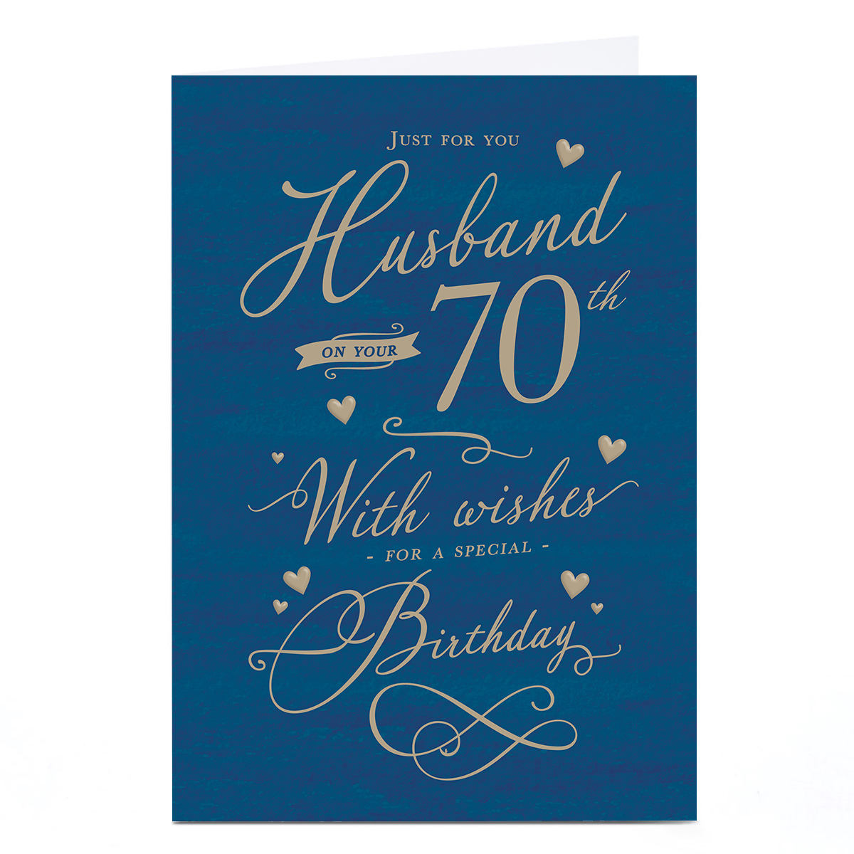 Personalised 70th Birthday Card - Navy and Gold Special Birthday, Husband