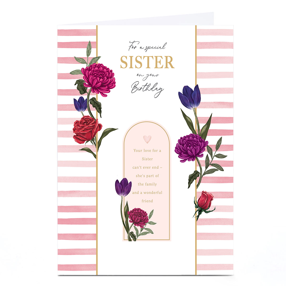 Personalised Birthday Card - A Wonderful Friend, Sister