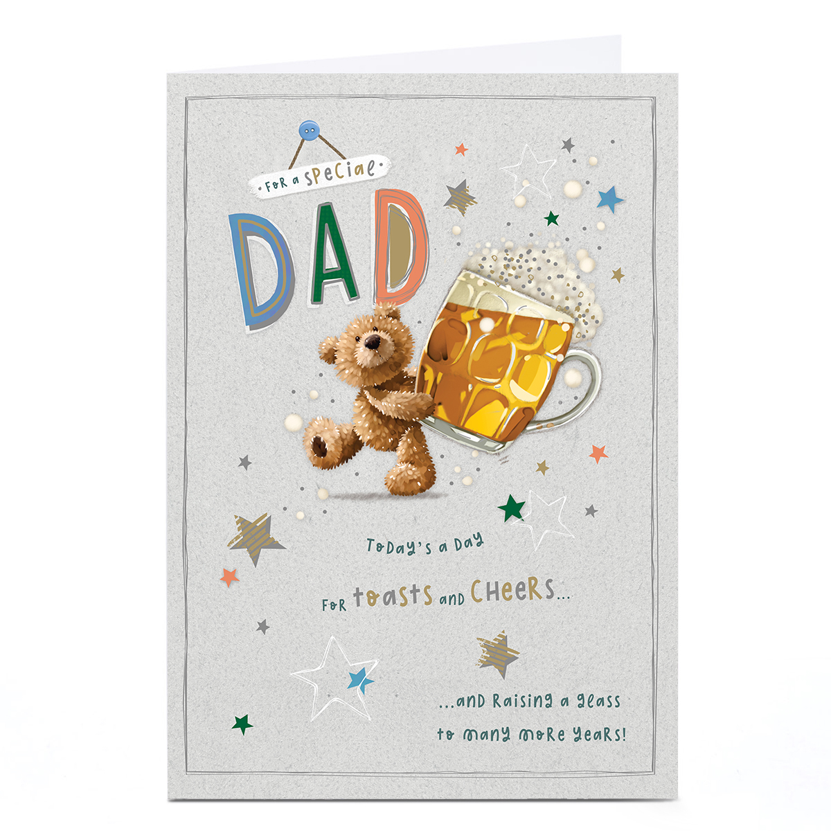 Buy Personalised Birthday Card - Bear With Beer Toasts and Cheers, Dad ...