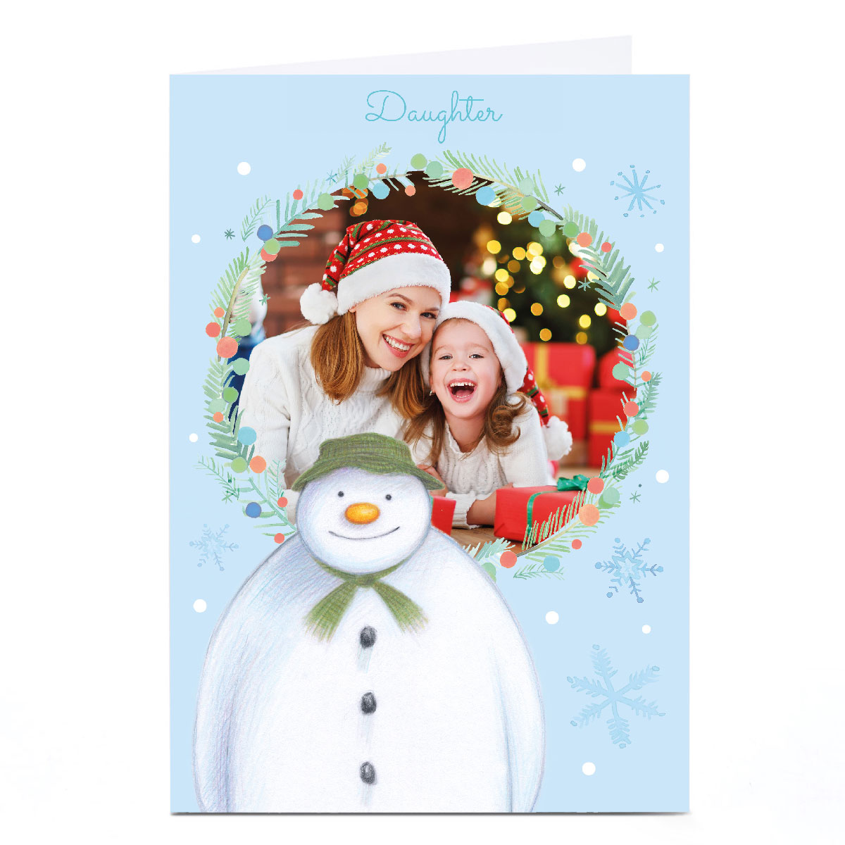 Photo Upload Snowman Christmas Card - Daughter